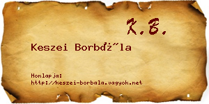 Keszei Borbála névjegykártya