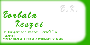 borbala keszei business card